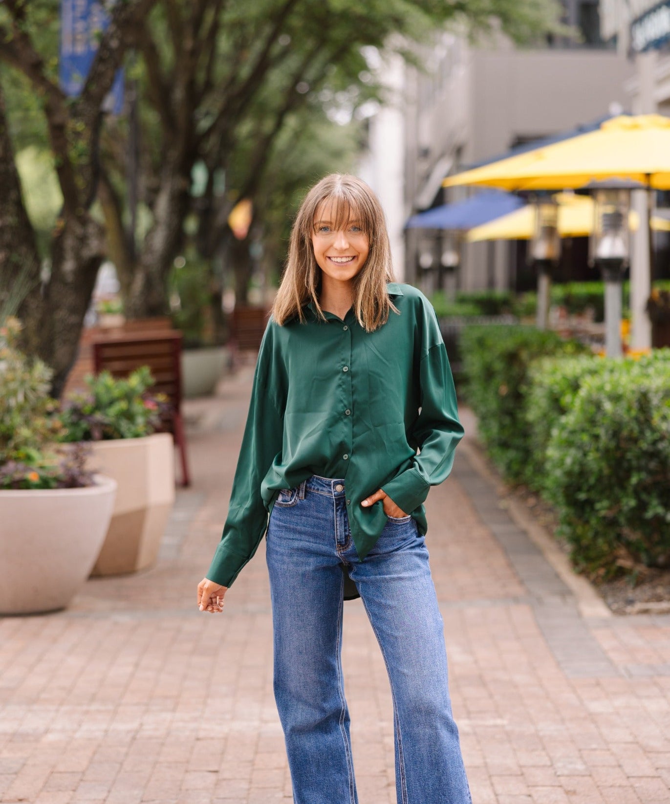 Kathryn Classic Button-Up, Forest Green