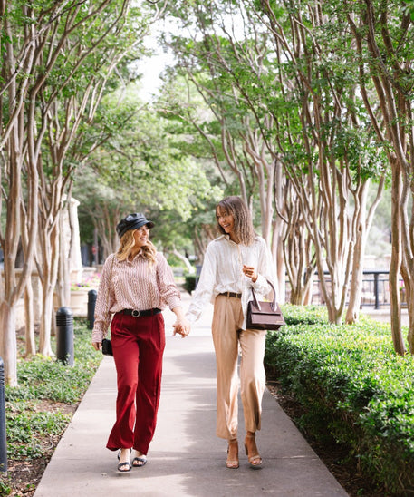 Kathryn Classic Button-Up, Red Stripes