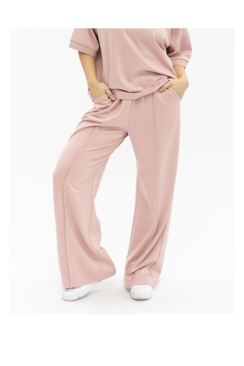 Butter Soft Wide-Leg Pants for Women – Ultra-Soft Stretch Fabric, Elastic Waist, Pink