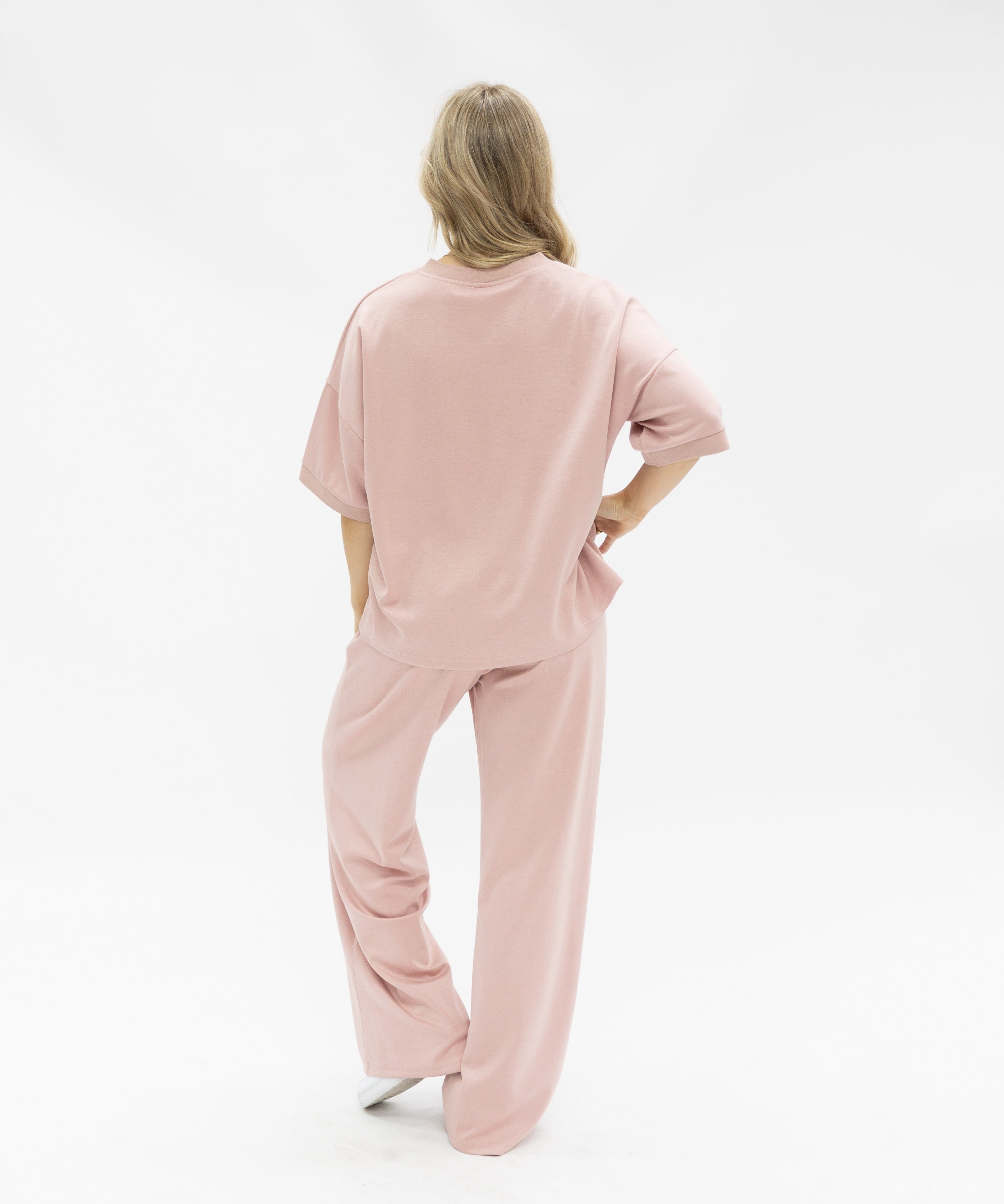 Butter Soft Wide-Leg Pants for Women – Ultra-Soft Stretch Fabric, Elastic Waist, Pink