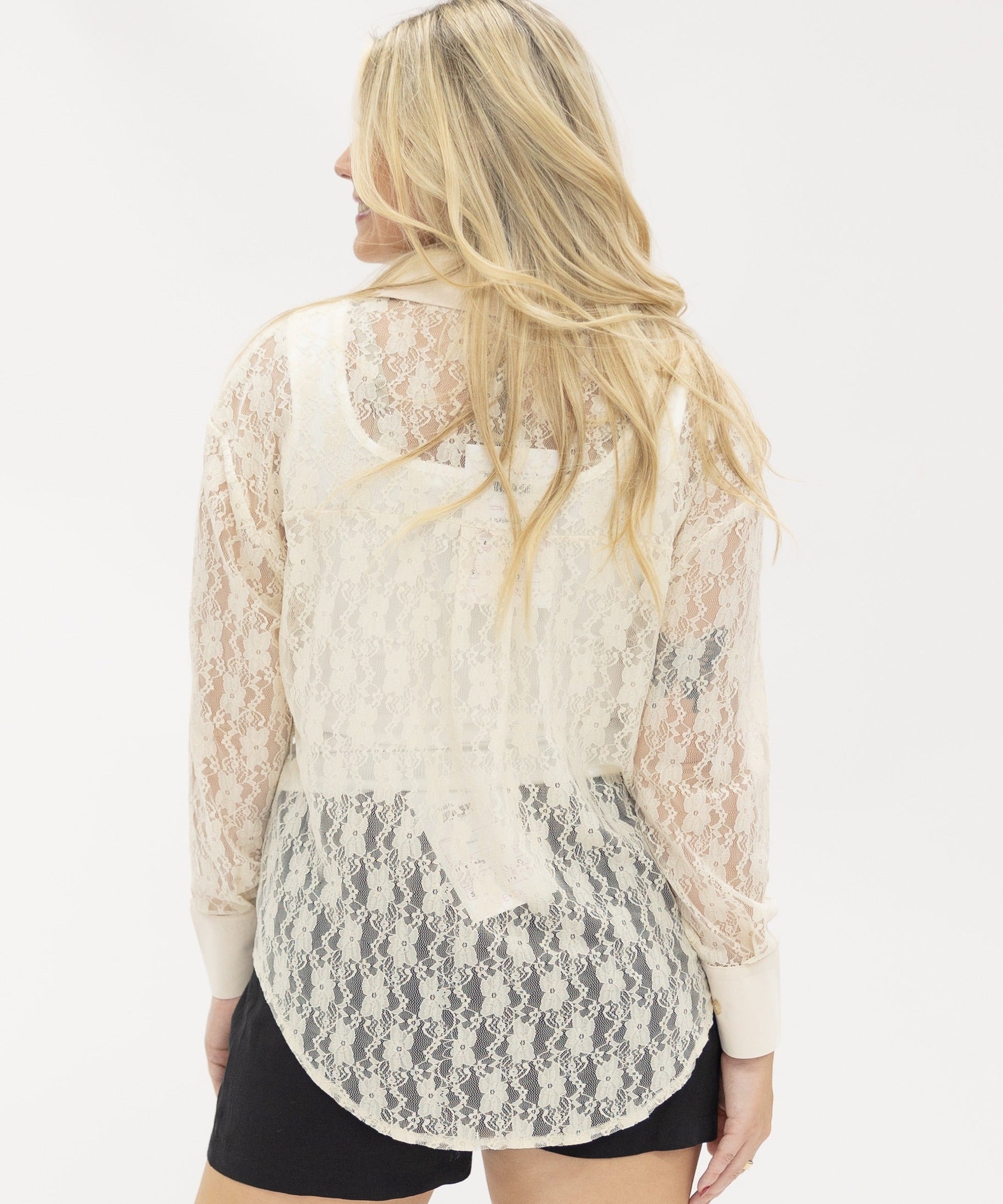 Kathryn Classic Button-Up, Ivory Lace