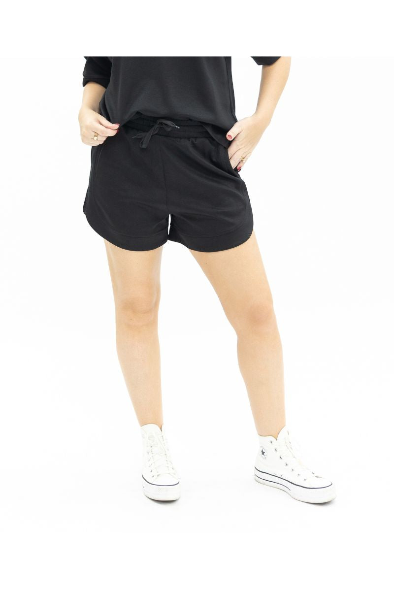 Butter Soft Shorts for Women – Ultra-Soft Stretch Fabric, Drawstring Waist, Black
