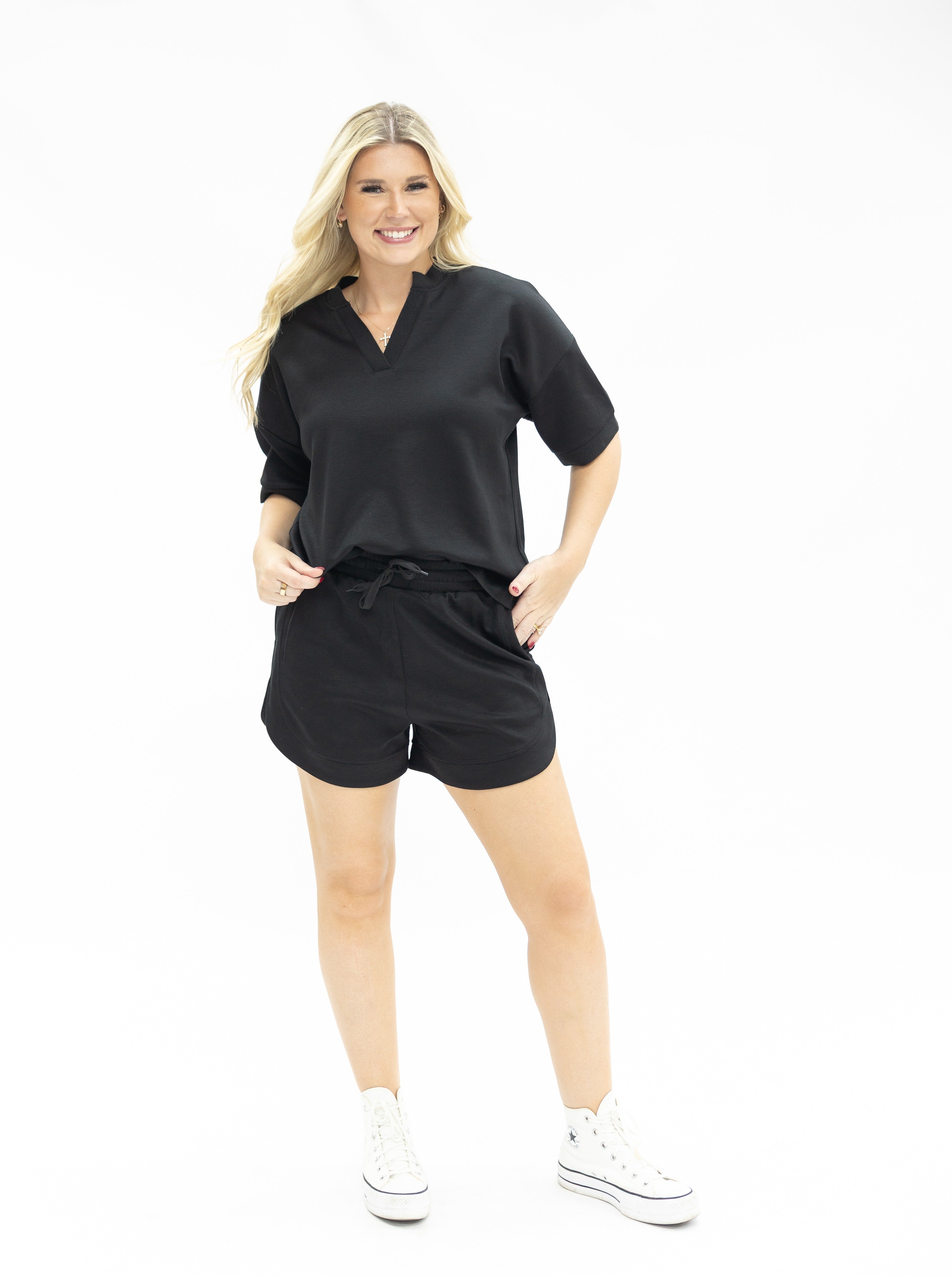 Butter Soft Shorts for Women – Ultra-Soft Stretch Fabric, Drawstring Waist, Black