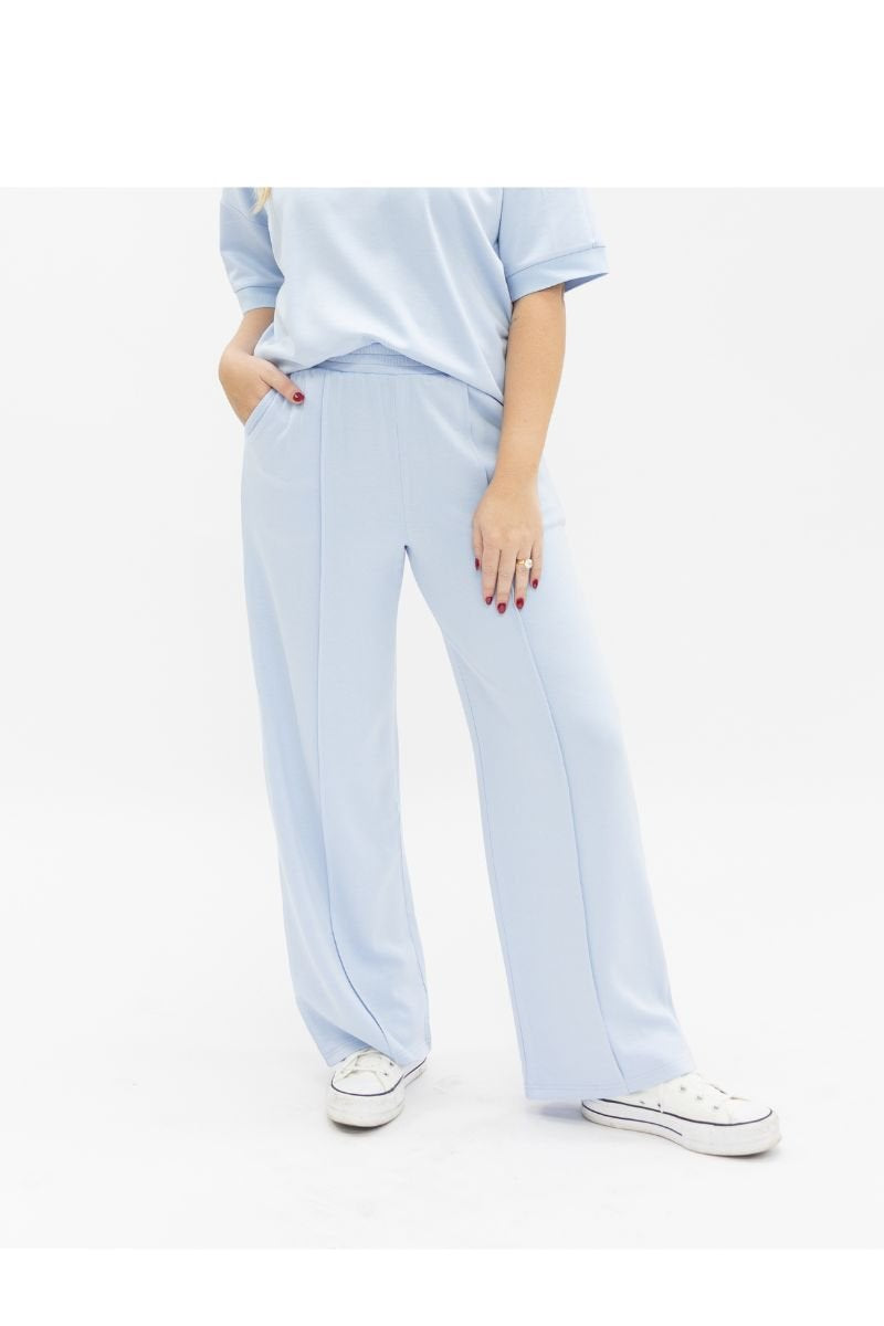 Butter Soft Wide-Leg Pants for Women – Ultra-Soft Stretch Fabric, Blue