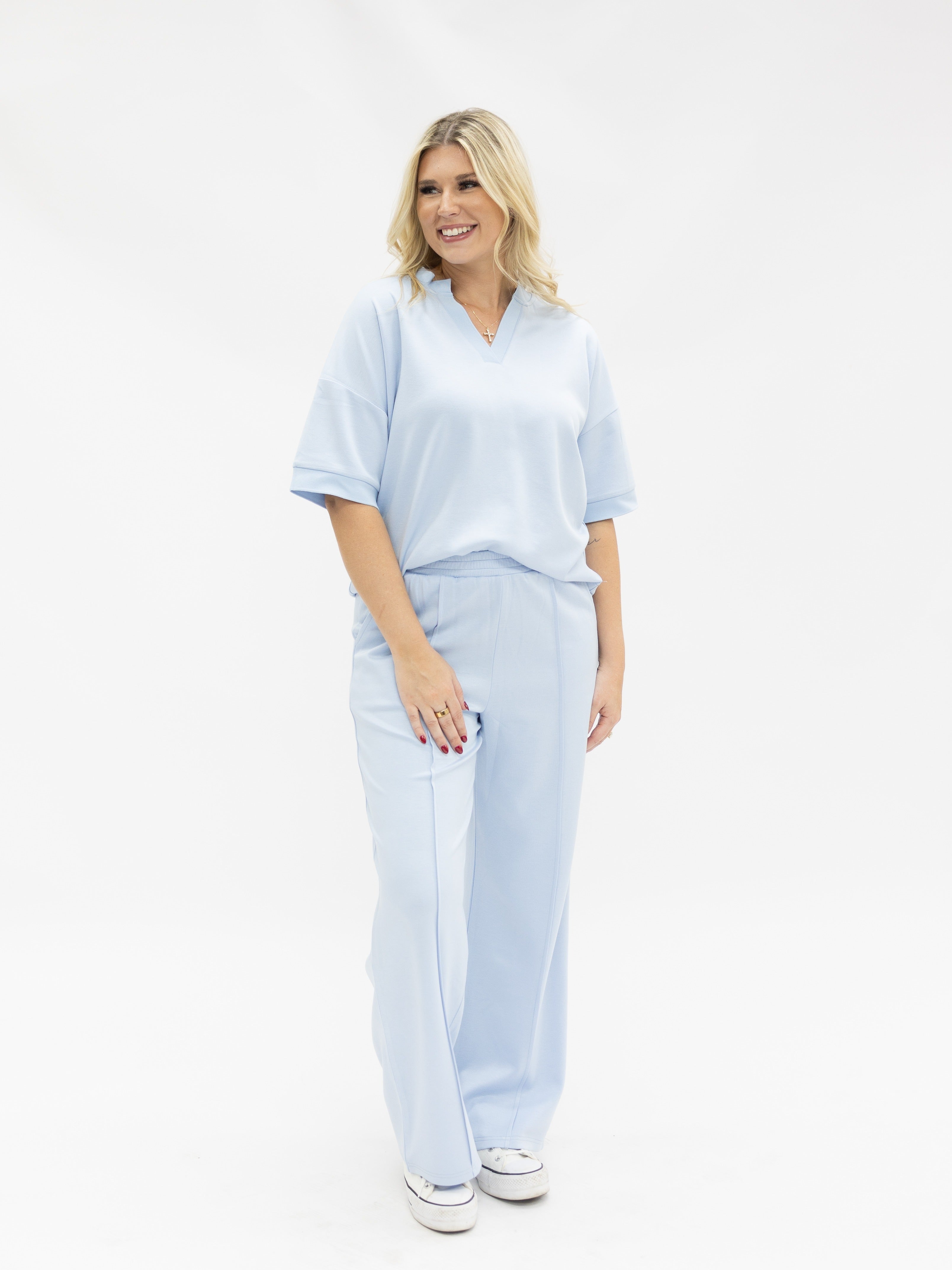 Butter Soft Wide-Leg Pants for Women – Ultra-Soft Stretch Fabric, Blue