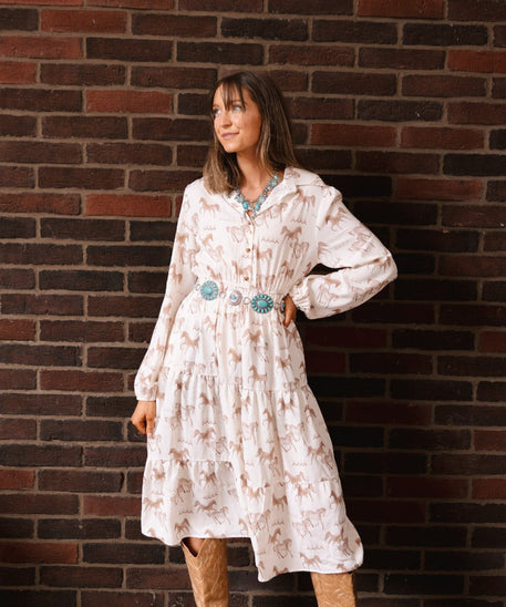 Horse Print Shirt Dress
