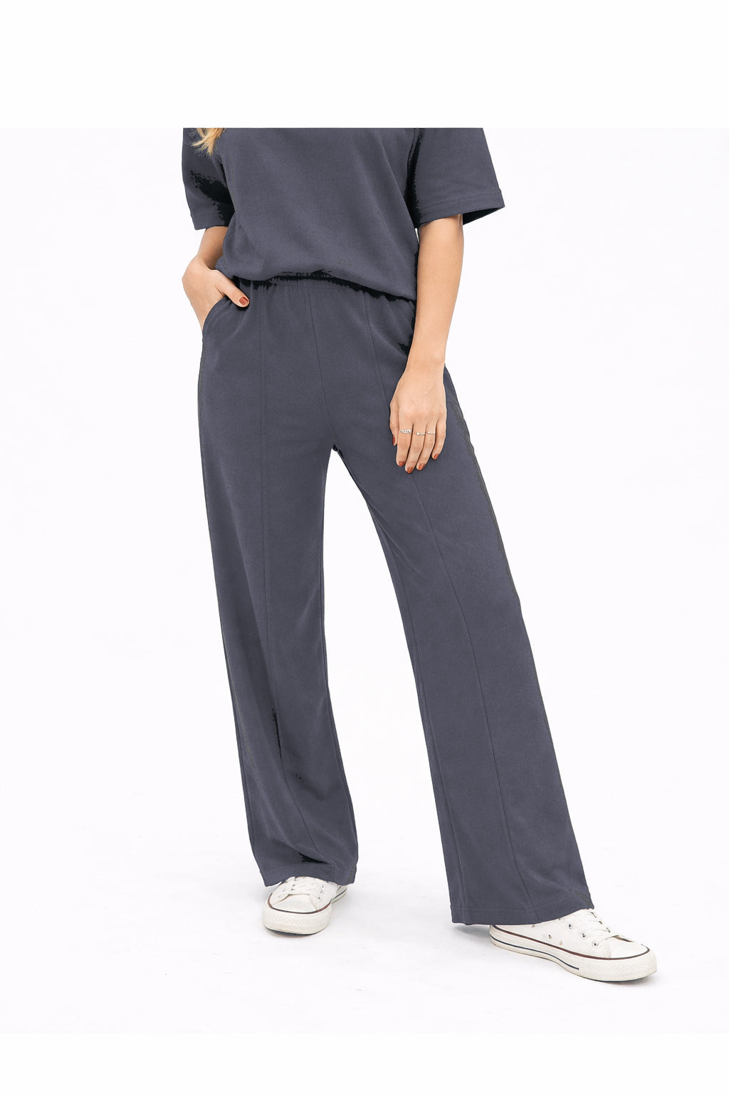 Butter Soft Wide-Leg Pants for Women – Ultra-Soft Stretch Fabric, Slate Blue