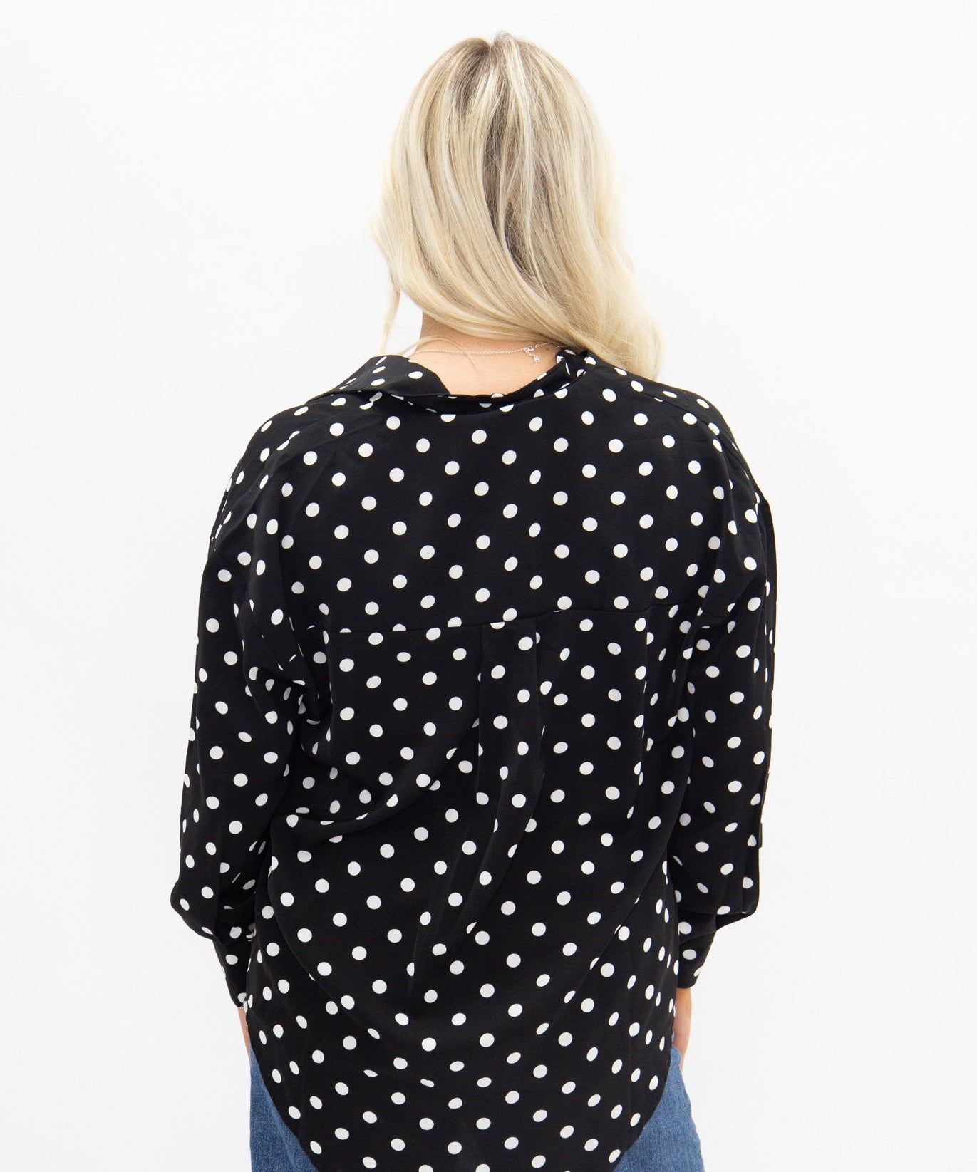 Kathryn Classic Button-Up, Polka-Dot