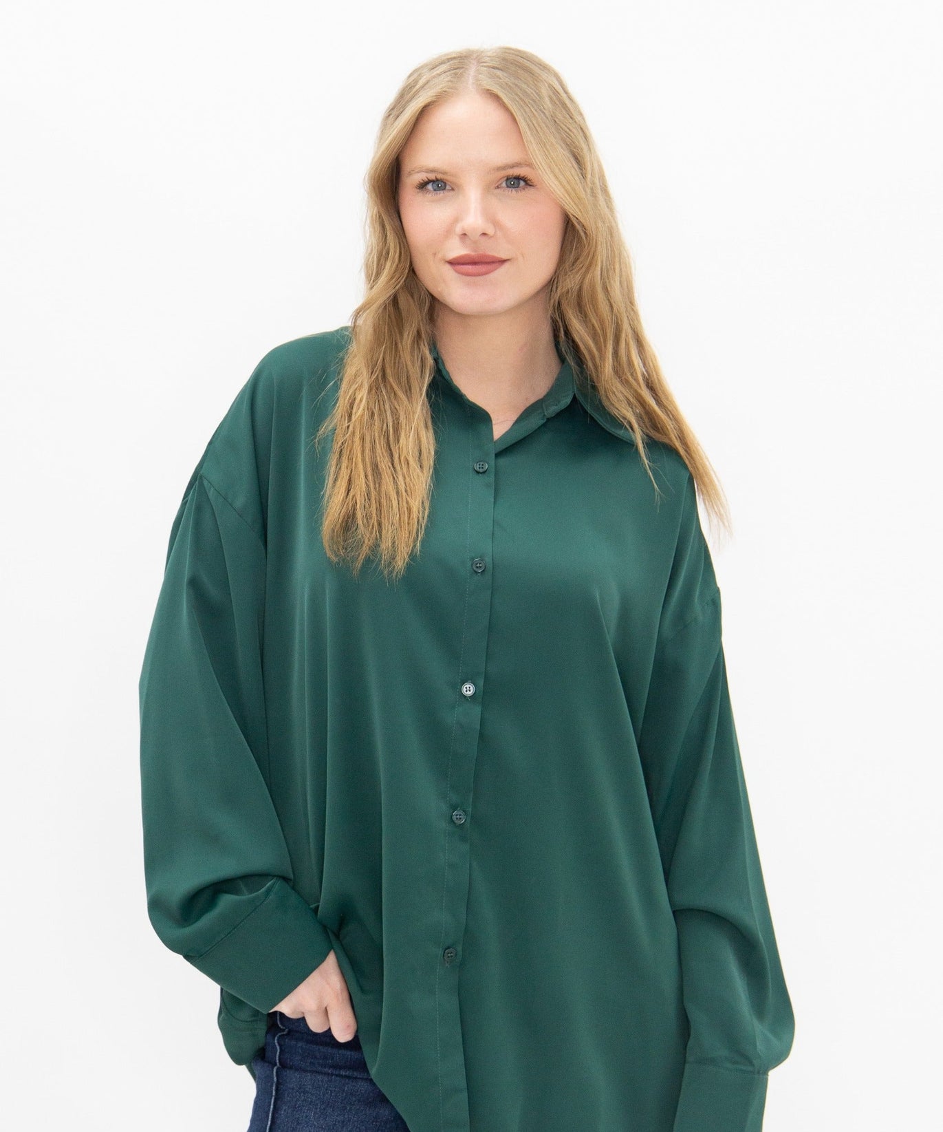Kathryn Classic Button-Up, Forest Green