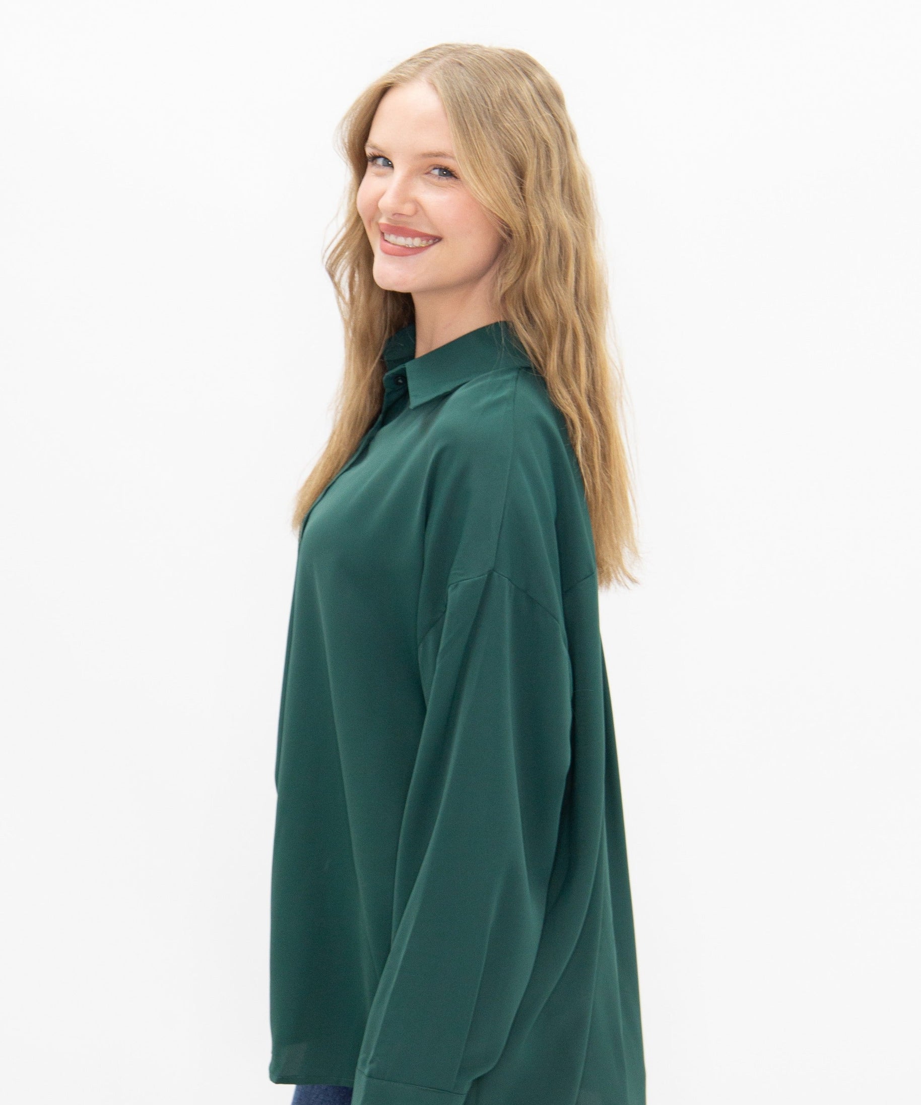Kathryn Classic Button-Up, Forest Green
