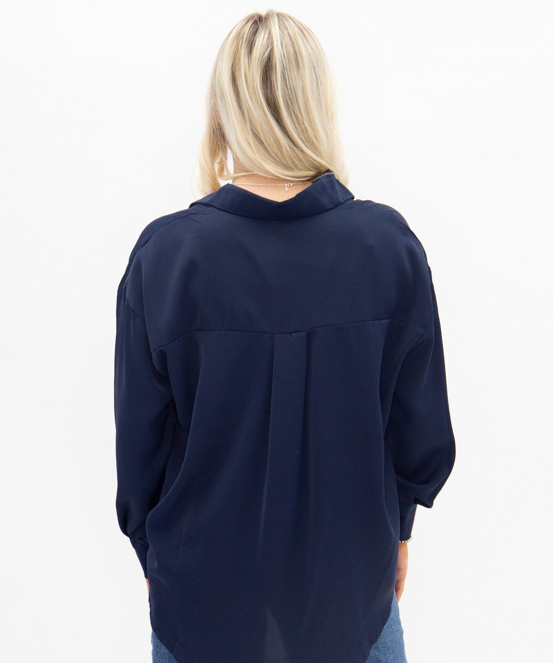 Kathryn Classic Button-Up, Navy