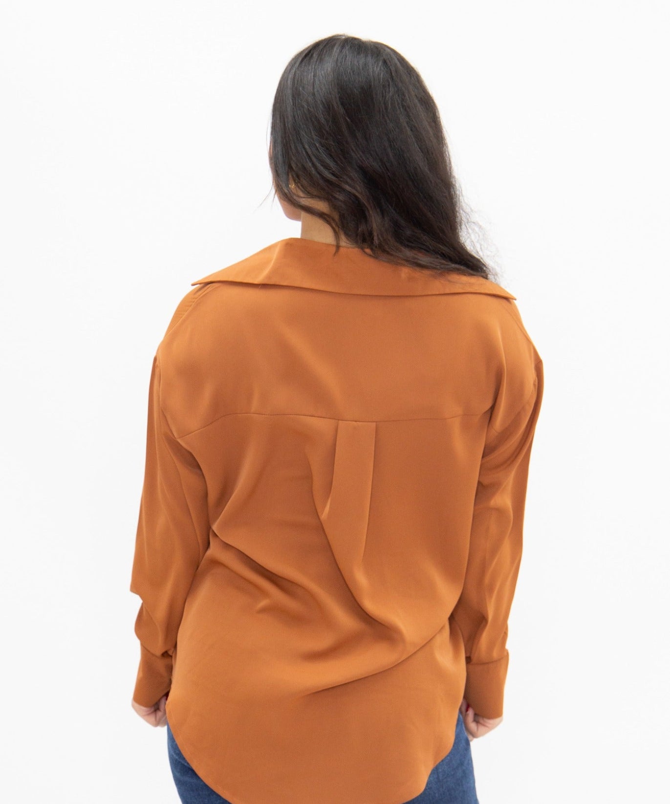 Women's Rust Classic Button-Up Shirt | Relaxed Fit | Lightweight | 100% Polyester