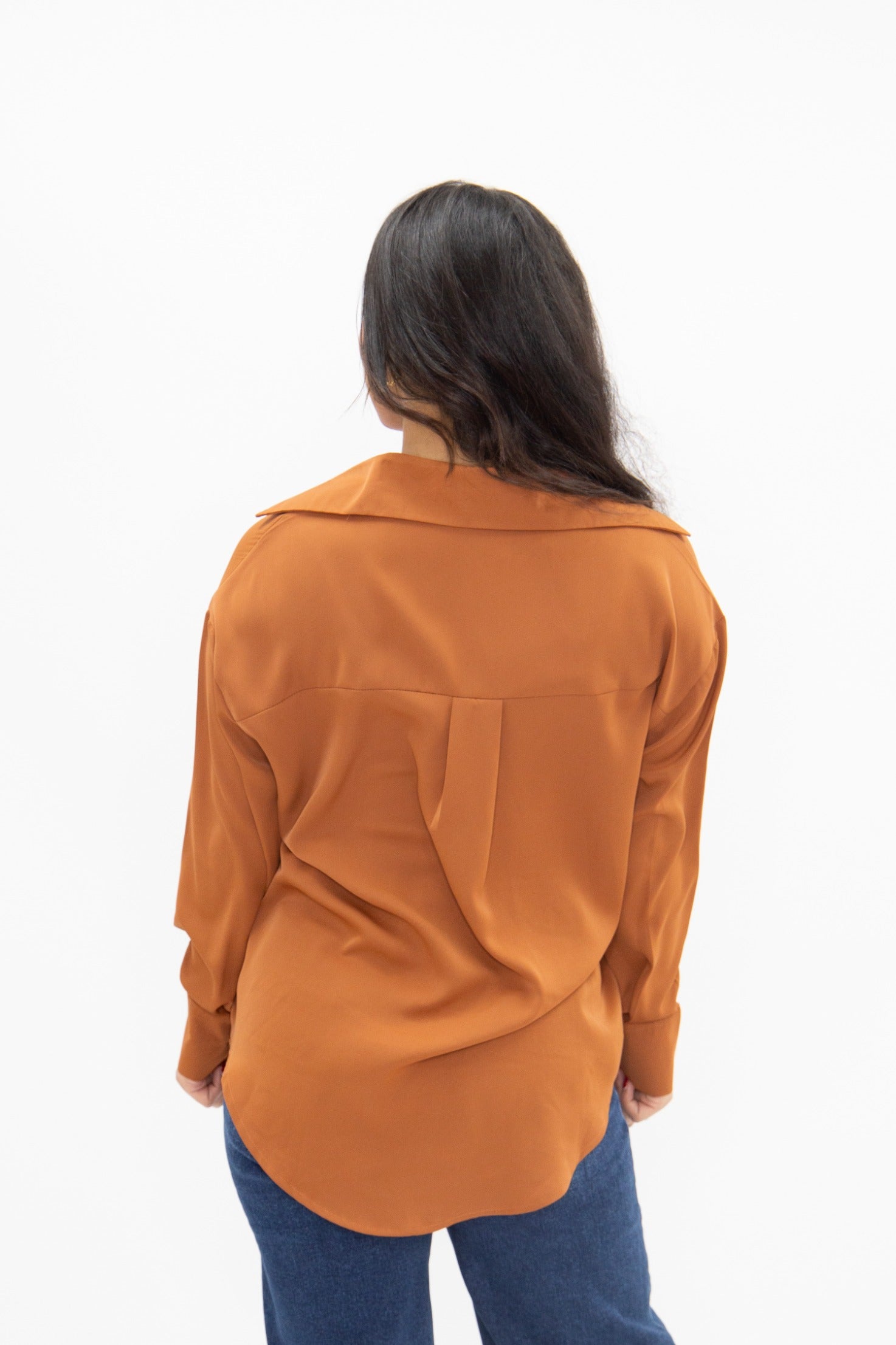 Women's Rust Classic Button-Up Shirt | Relaxed Fit | Lightweight | 100% Polyester