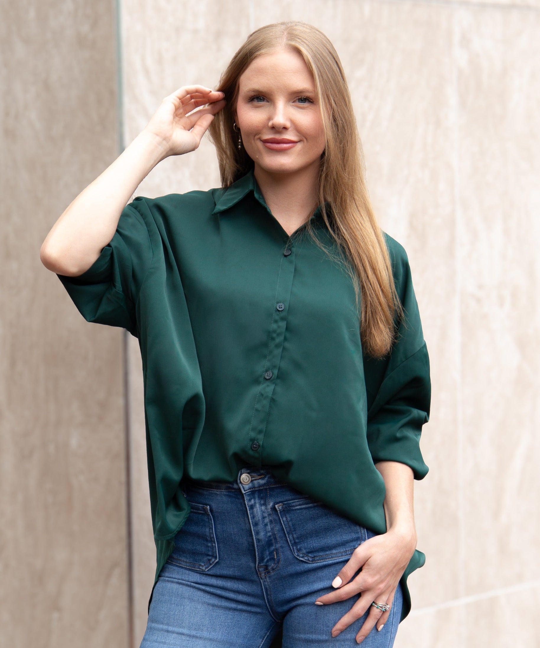 Kathryn Classic Button-Up, Forest Green