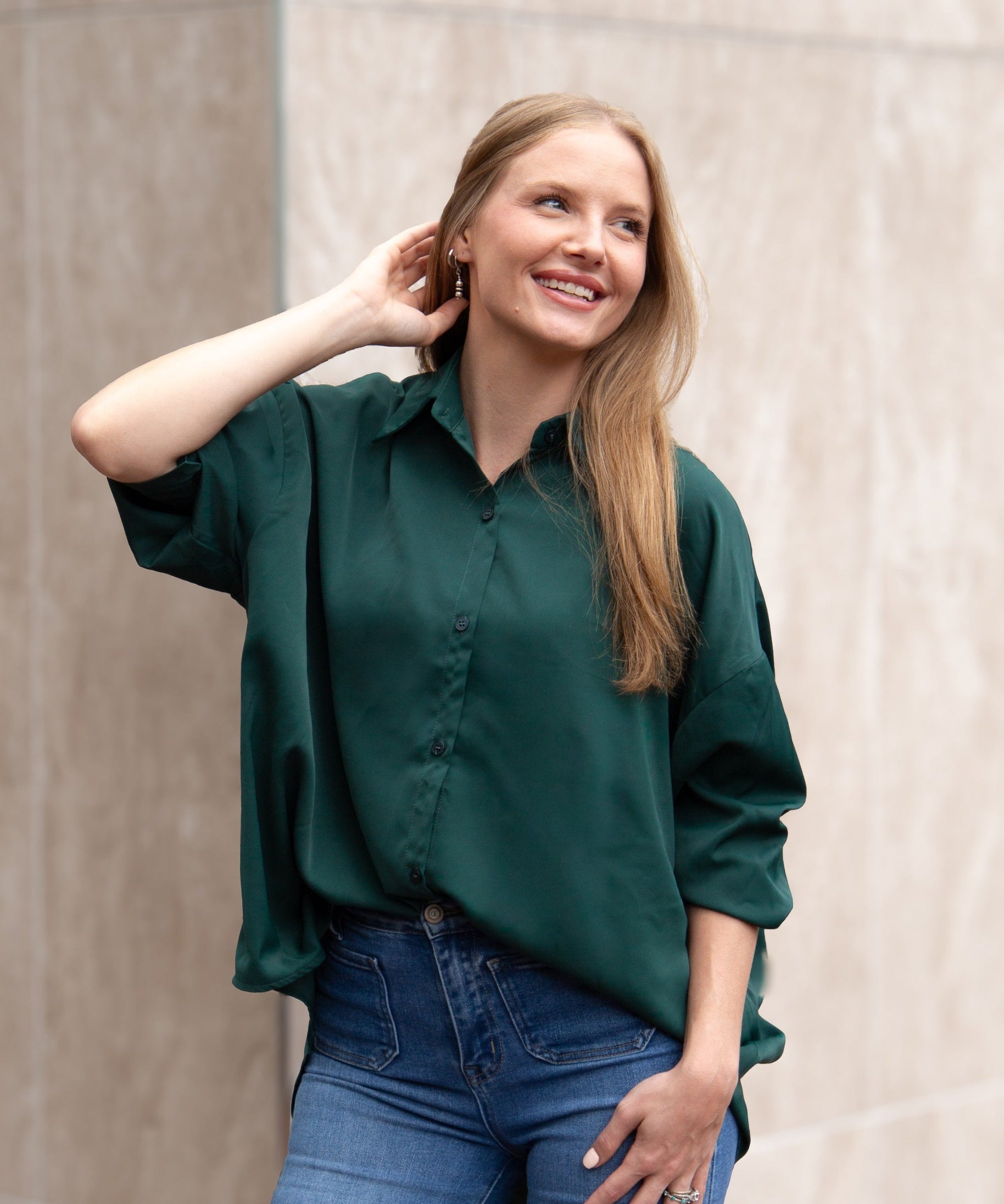 Kathryn Classic Button-Up, Forest Green