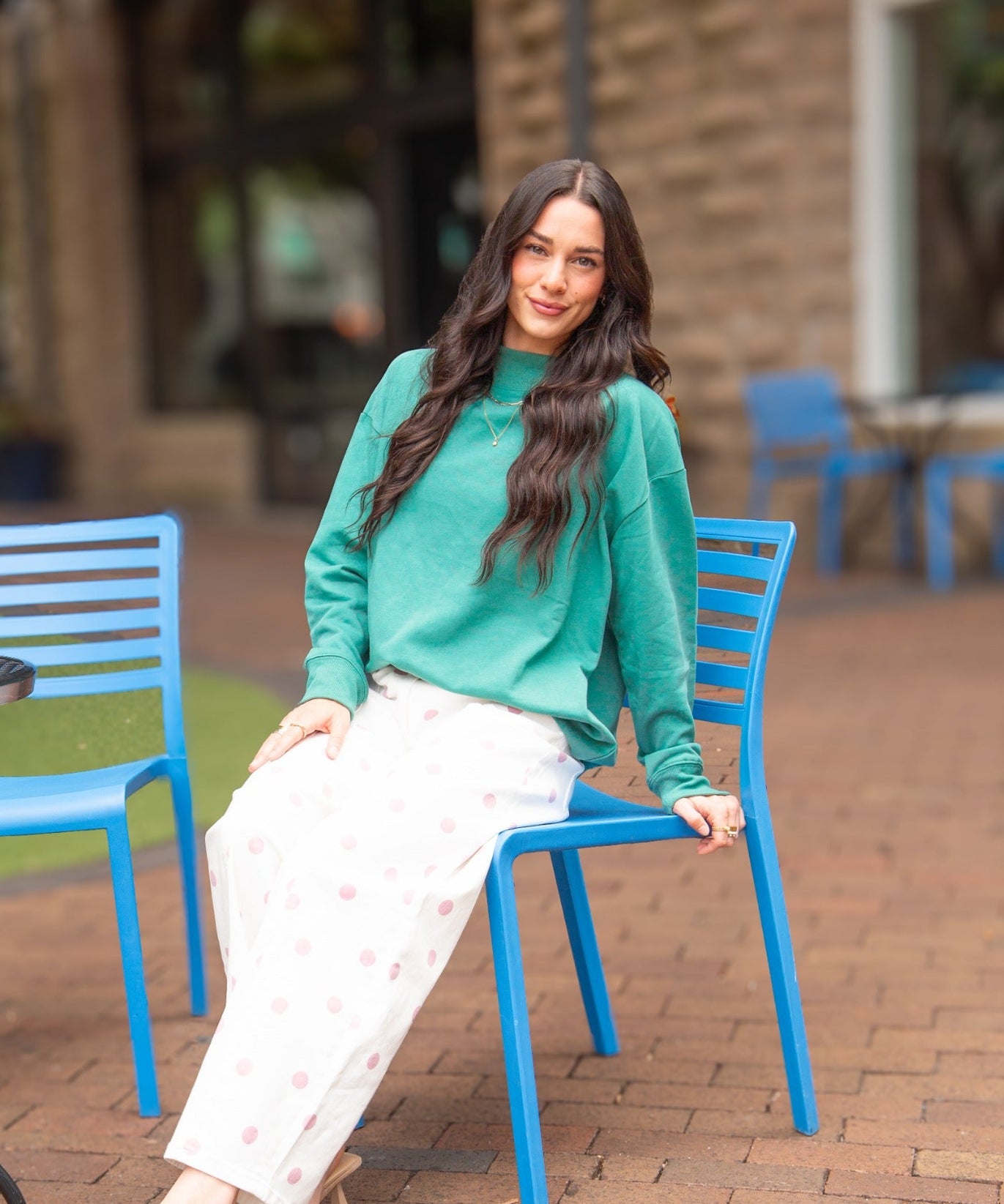 Women's Forest Green Mock Neck Pullover Sweatshirt | Relaxed Fit | Ribbed Cuffs | 60% Cotton