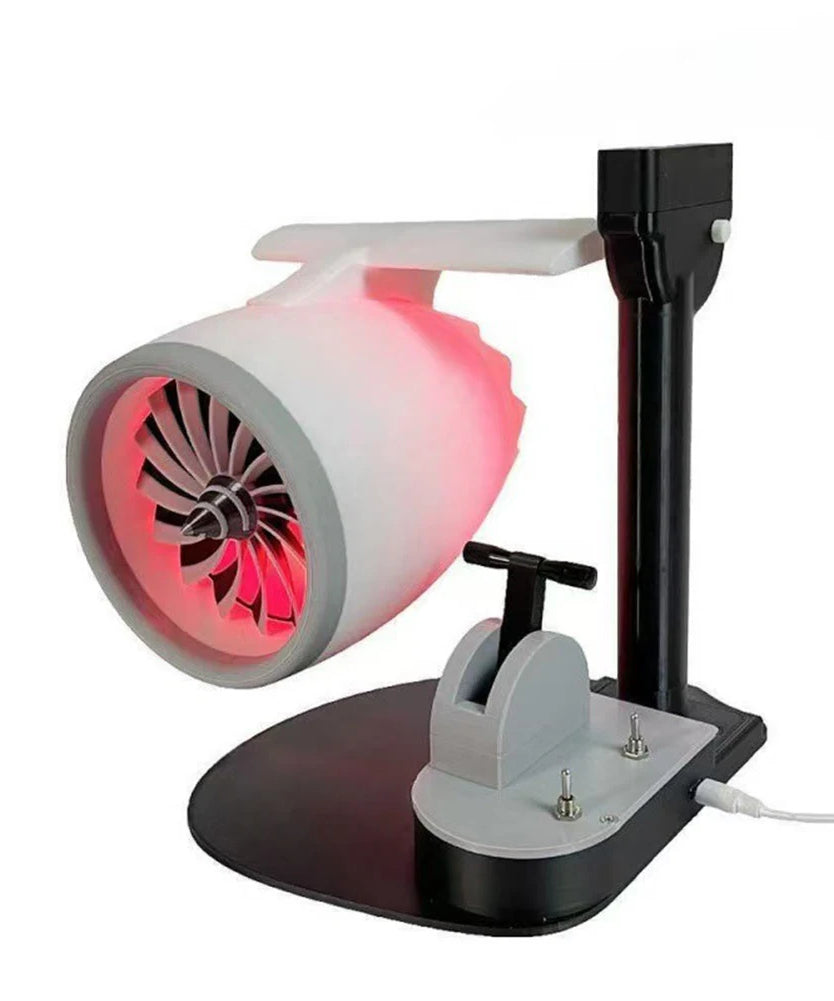 Functional USB Desk Fan with Jet Engine Style Humidifier Mist Function and LED Tail Flame Light for Ambient Airflow