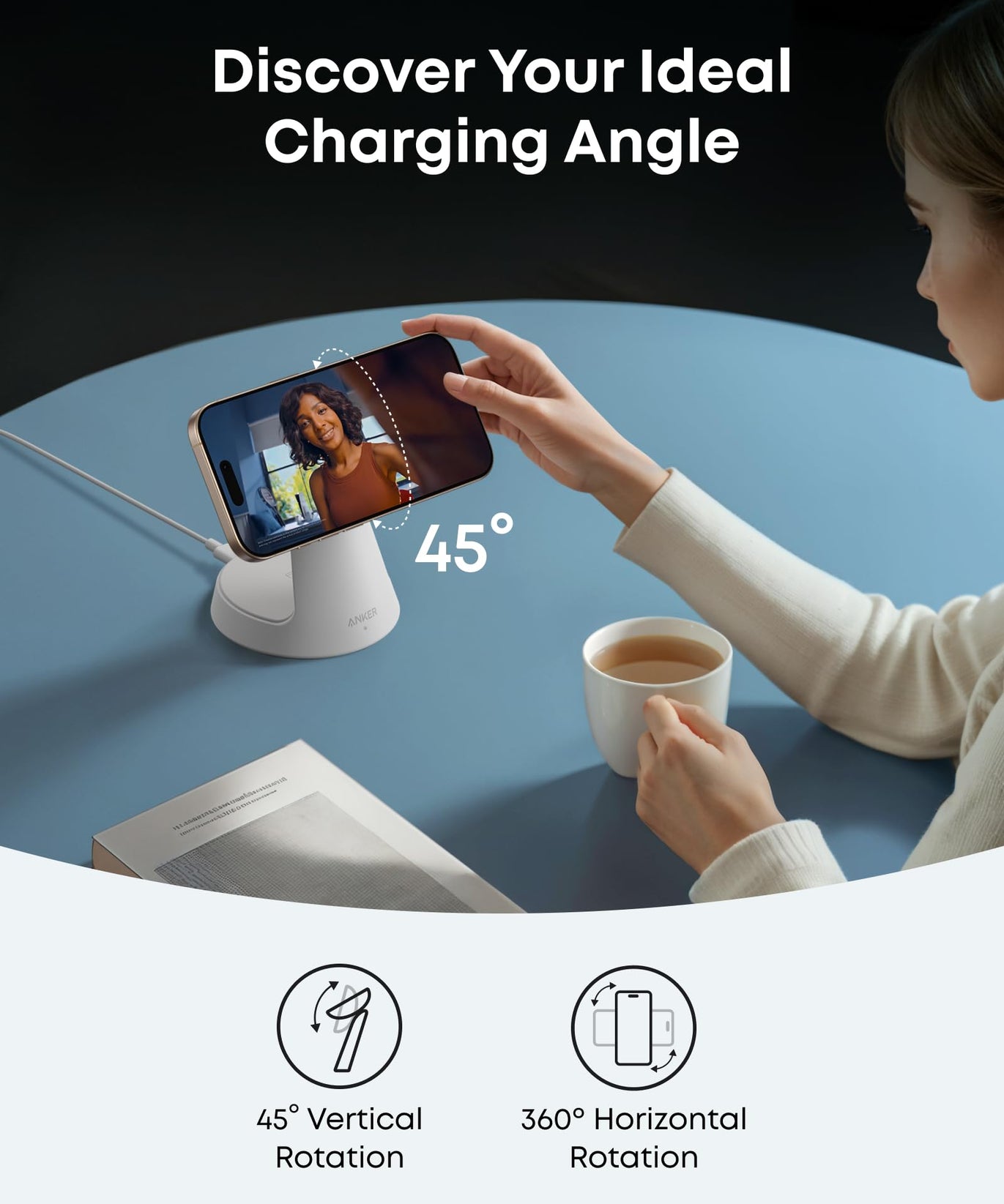 Anker MagGo Wireless Charging Station (3-in-1, Dock Stand)