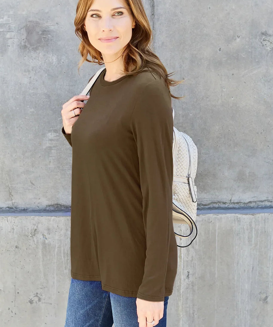 Basic Bae Full Size Round Neck Long Sleeve Top