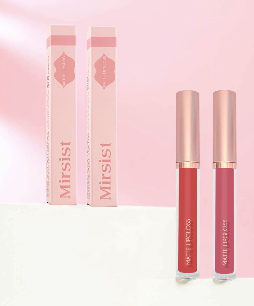 12-Color Matte Lip Gloss in Nude Shades