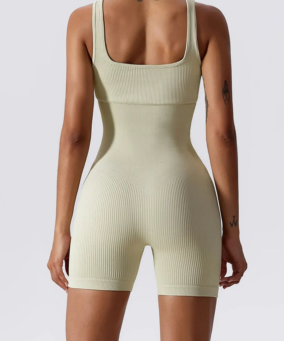 Basic Bae Ribbed Sleeveless Active Romper