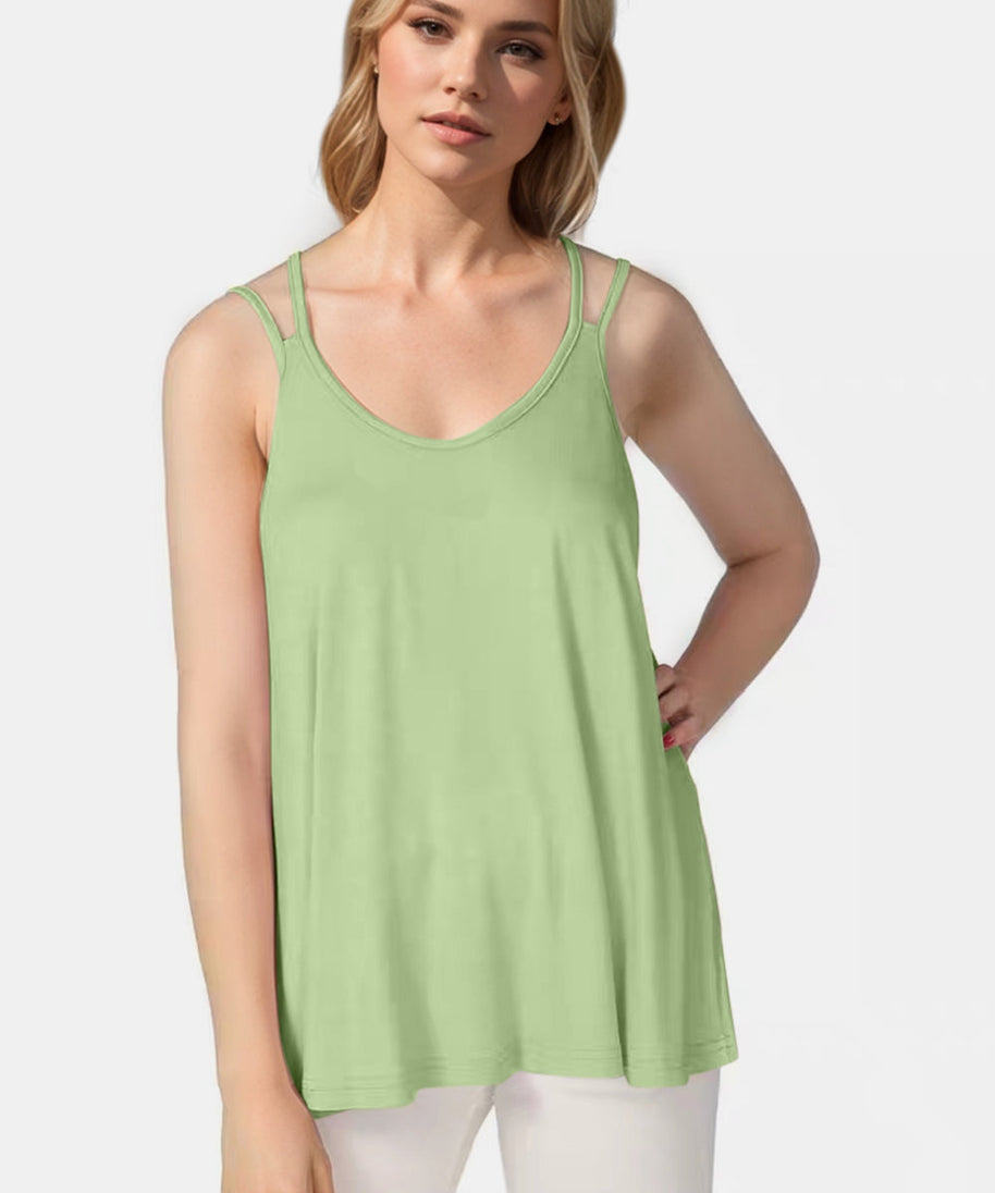 Basic Bae Bamboo Scoop Neck Double Spaghetti Straps Cami