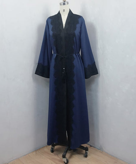 Muslim Women's Lace Dress and Cardigan Robe