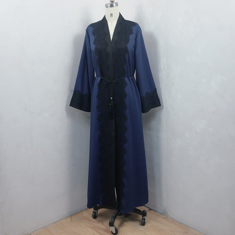 Muslim Women's Lace Dress and Cardigan Robe