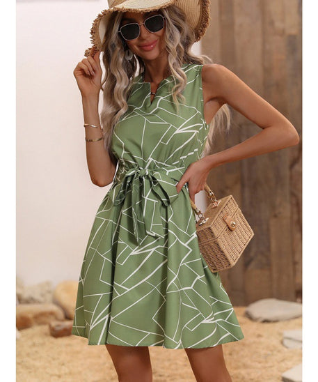 Printed Sleeveless Dress for Women