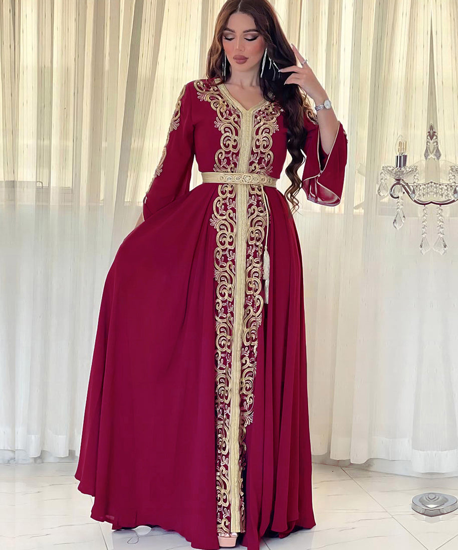 Embroidered Dress for Muslim Party and Evening Events