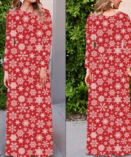 Christmas Printed Dress for Women