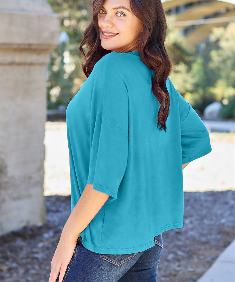 Basic Bae Full Size Round Neck Drop Shoulder T-Shirt