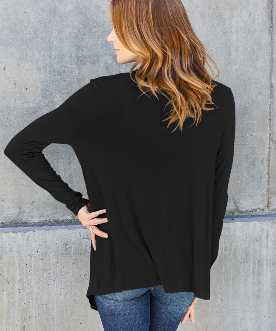 Basic Bae Full Size Open Front Long Sleeve Cardigan