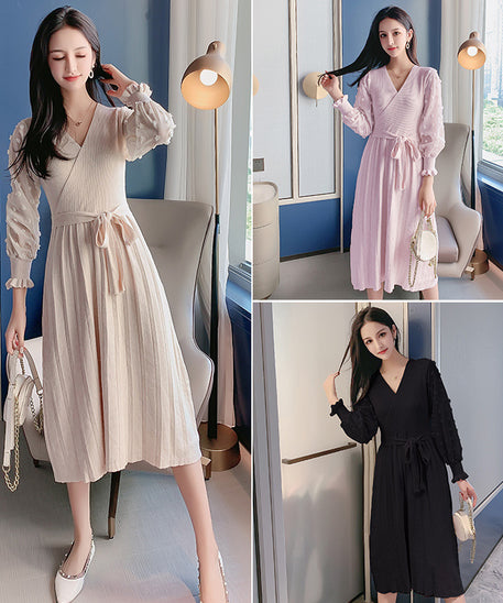 Elegant Women's Knitted Dress Sweater Dress