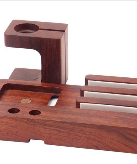 3-in-1 Bamboo Phone Stand & Wooden Charging Base