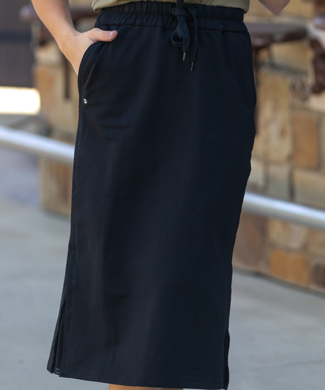 Abbie Mesh Detail Knit Midi Skirt