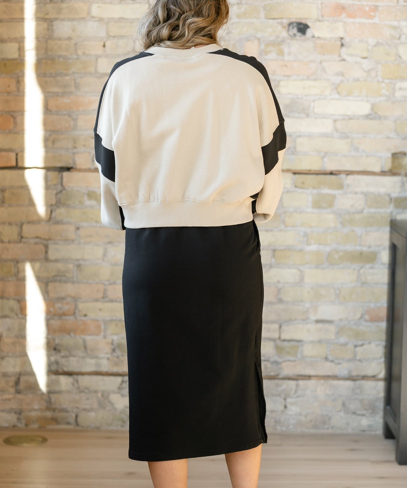 Abbie Mesh Detail Knit Midi Skirt