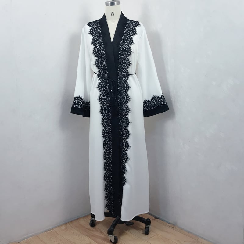 Muslim Women's Lace Dress and Cardigan Robe