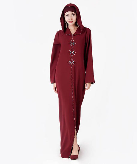 Dubai Turkish Muslim Dress with Moroccan Hat and Beads