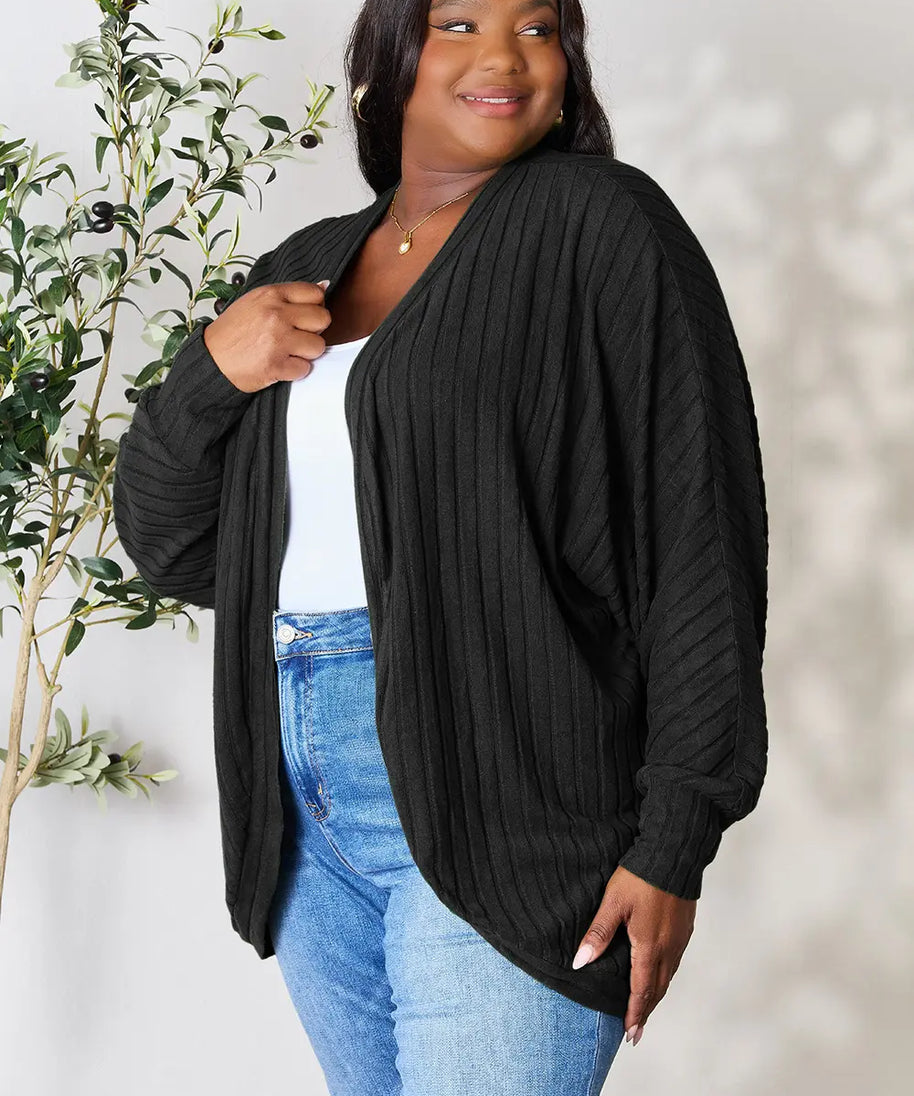 Basic Bae Full Size Ribbed Cocoon Cardigan