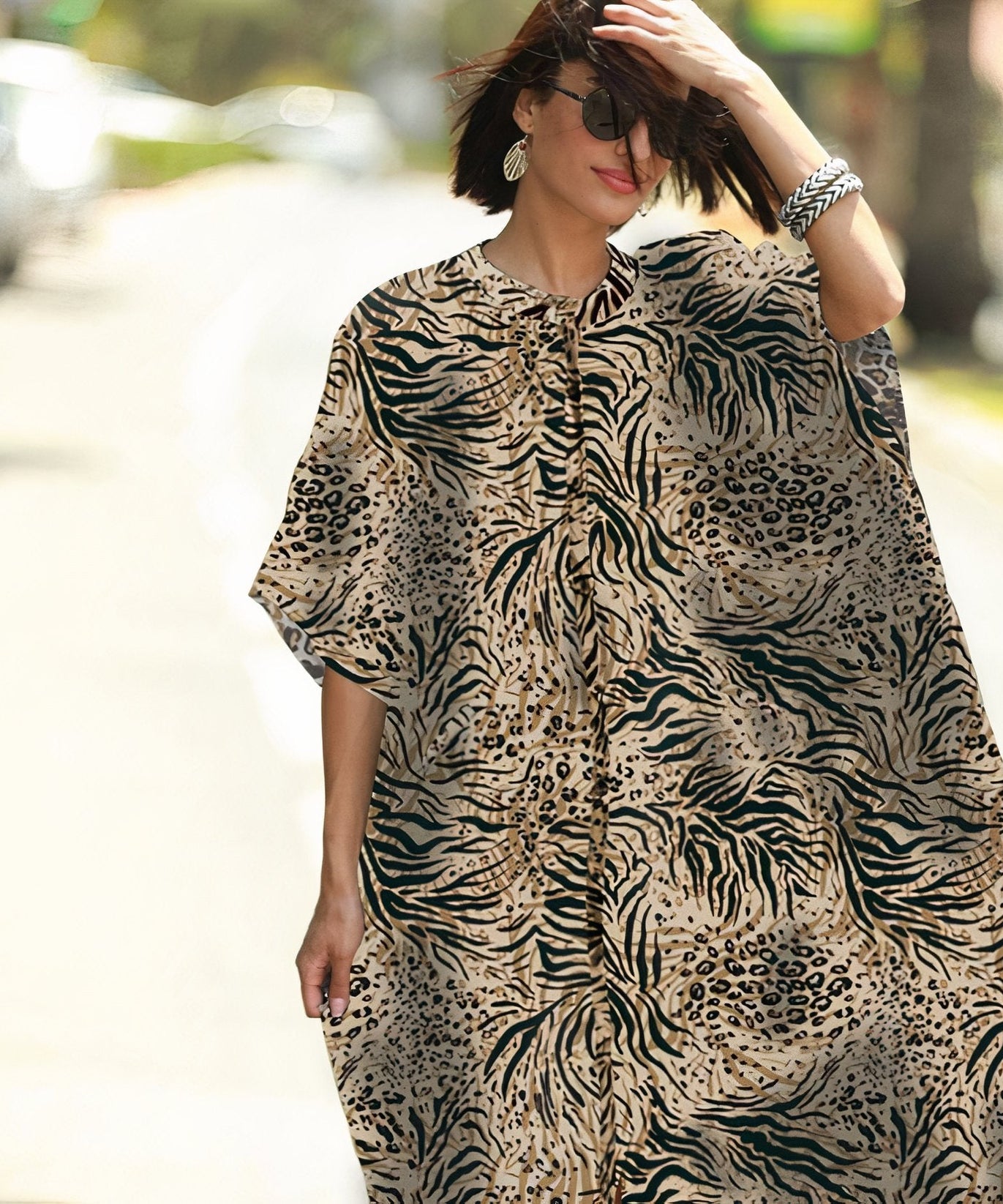 Wide Dress -Animal Print