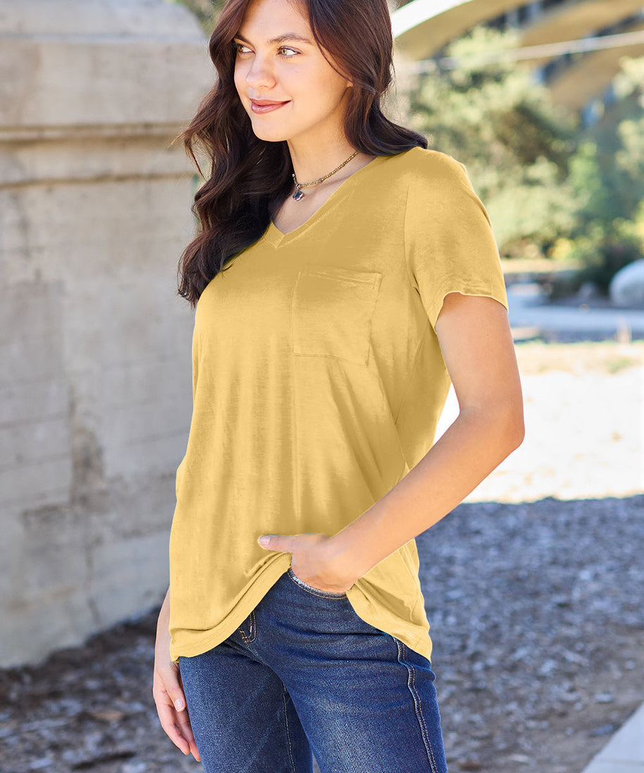 Basic Bae Bamboo Full Size  V-Neck Short Sleeve T-Shirt