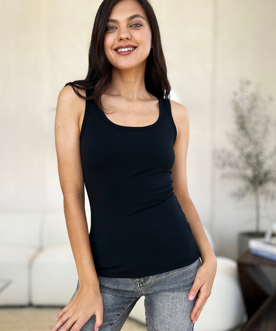 Basic Bae Full Size Square Neck Wide Strap Tank