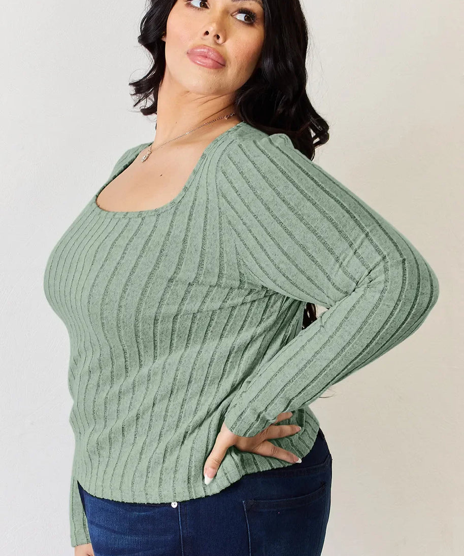 Basic Bae Full Size Ribbed Long Sleeve T-Shirt