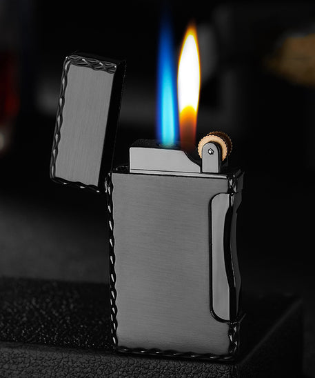 Briquet en métal rechargeable double flamme personnalisé