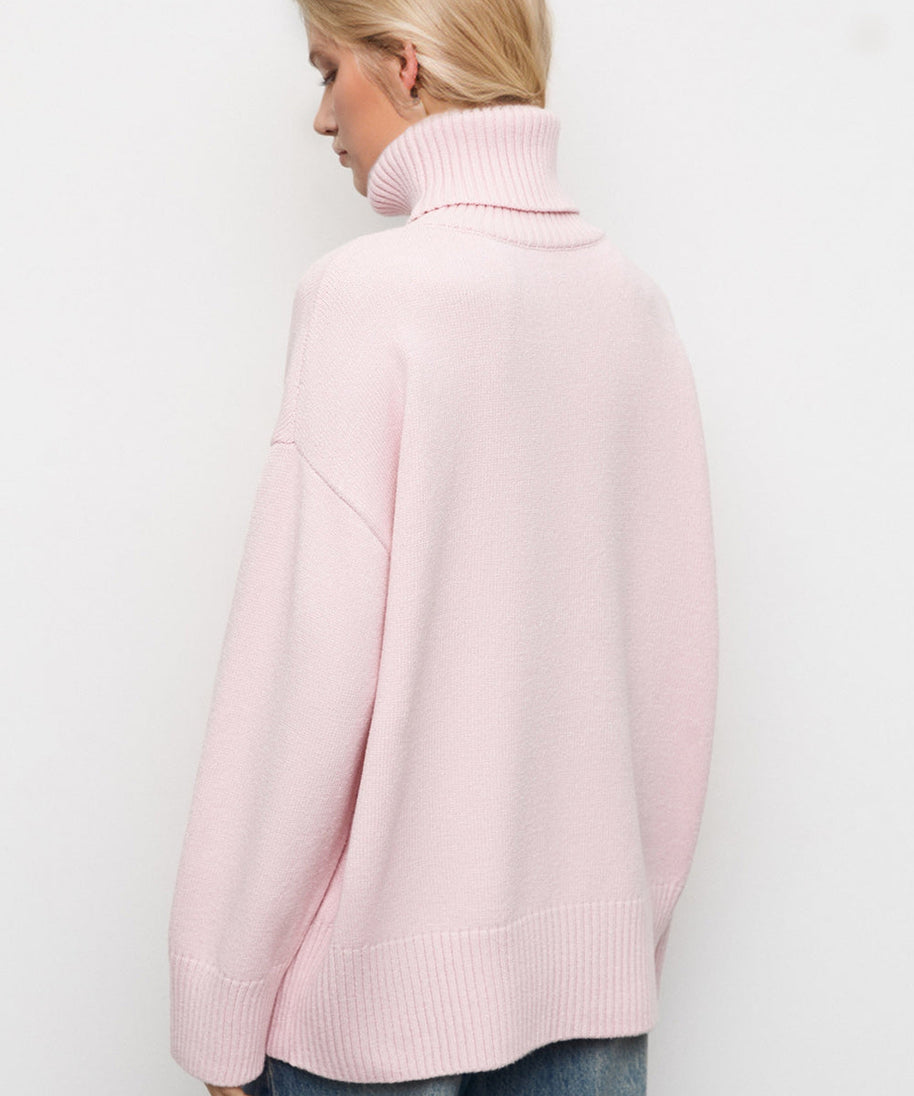 Basic Bae Turtleneck Dropped Shoulder Long Sleeve Sweater