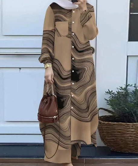 Muslim-Inspired Long Sleeve Shirt and Pants Set