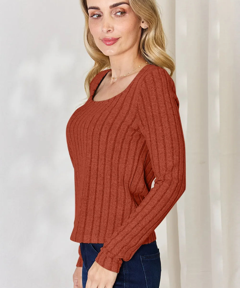 Basic Bae Full Size Ribbed Long Sleeve T-Shirt