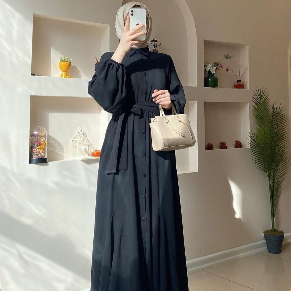 Solid Color Dress for Muslim Women