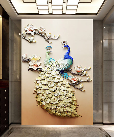 5D Diamond Painting of Peacock for Living Room Decor